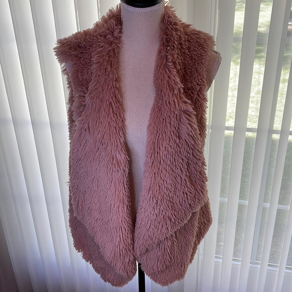 Mauve Fun Fur Vest sz L